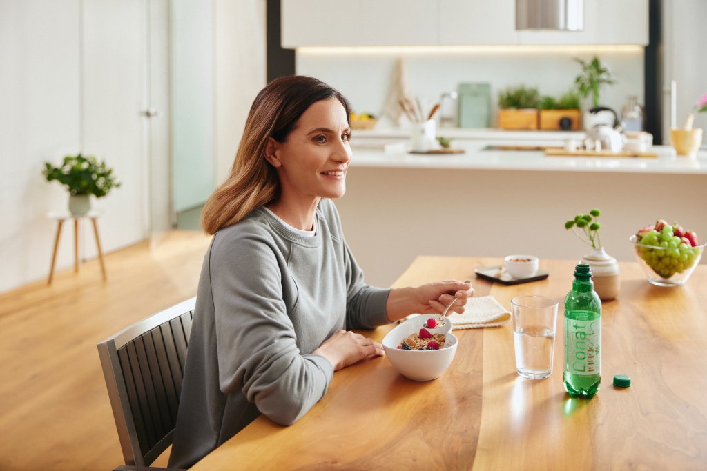 Woman eating.